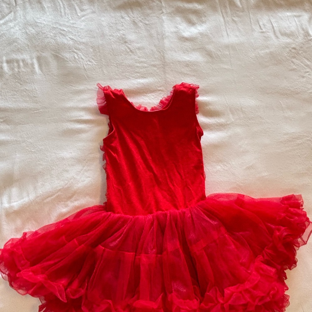 Red Ruffled Tulle - Picture 2 of 3